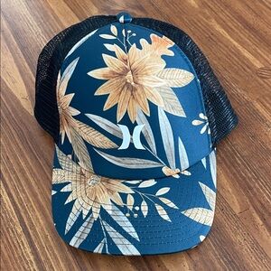 Floral Blue and Black Hurley Cap